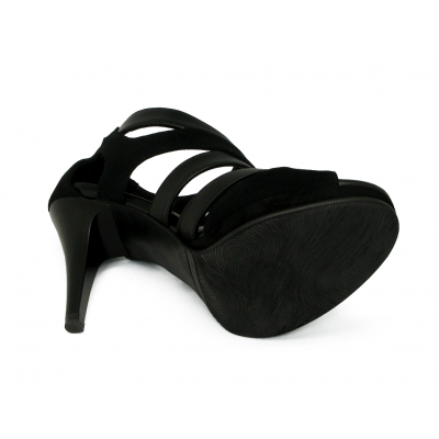 Women Courts High Heel HSC-20 Black Suede-Black Nappa
